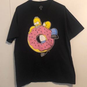 The Simpsons Shirt Adult Large Donut Cartoon Graphic Fox